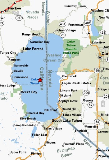 Lake Tahoe Map